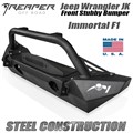 2013-2018 Jeep Wrangler JK Steel Front Bumper - Immortal F1 Stubby With Bull Bar by Reaper Off Road